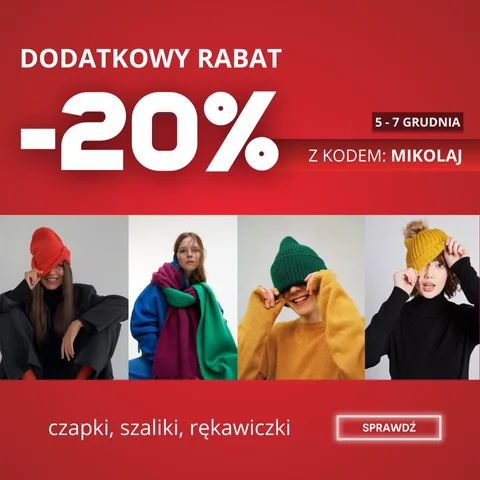 Dodatkowy rabat na czapki szaliki