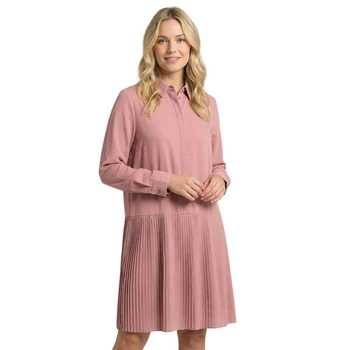Sukienka damska USHA luźna przed kolano koszulowa z plisami