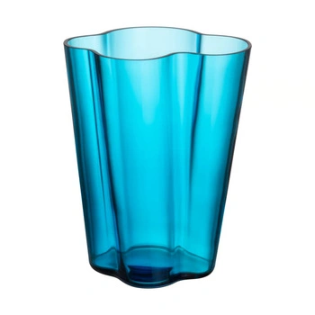 Wazon ze szkła duchanego Iittala Maljakko niebieski nowoczesny 27 cm