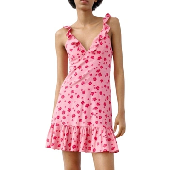 Sukienka damska Zara Floral Print mini letnia lniana w kwiaty