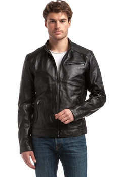 Kurtka męska skórzana Chyston Alban czarna pilotka
