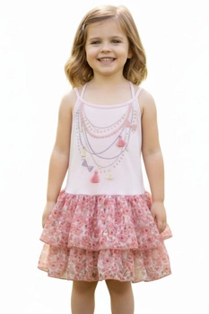 Sukienka dziewczęca Florine z falbanami kwiecisty wzór