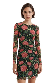 Sukienka damska Desigual Roiane dopasowana w róże