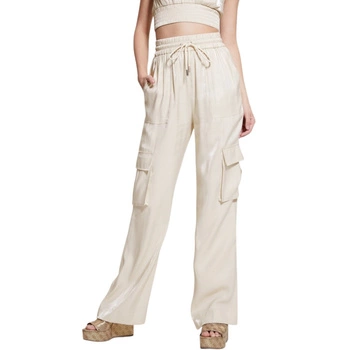 Spodnie damskie Guess materiałowe satynowe cargo