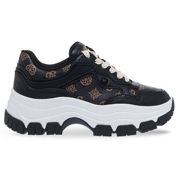Buty damskie Guess sneakersy czarne na grubej podeszwie