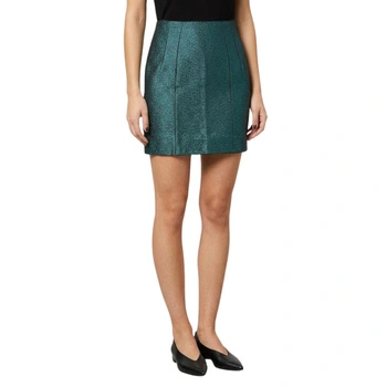 Spódnica damska Naf Naf Lovi zielona metaliczna imprezowa