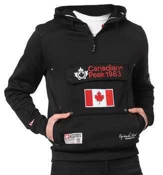 Bluza młodzieżowa Canadian Peak Galapagos czarna z kapturem