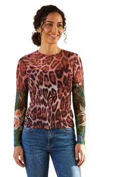 Bluzka damska Desigual Jungla siateczka panterka