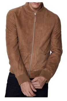 Kurtka męska skórzana Isaco & Kawa bomberka brązowa