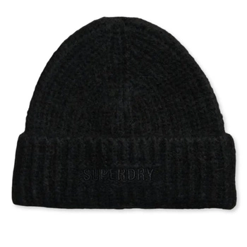 Czapka damska Superdry Vintage Ribbed beanie zimowa czarna