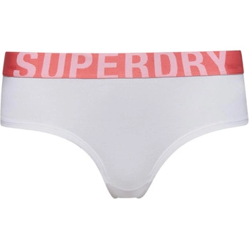 Majtki damskie Superdry Large Logo Hipster bawełniane białe