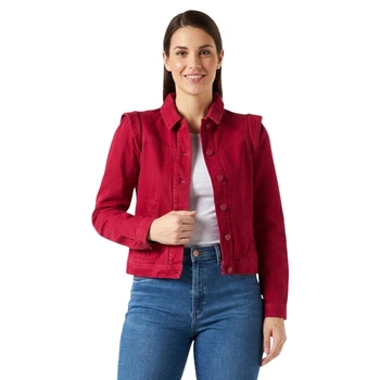 Katana damska Naf Naf kurtka jeansowa różowa bawełniana