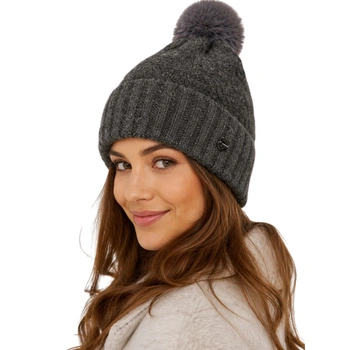 Czapka damska Tamaris Bitz Knit beanie zimowa szara