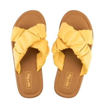 Klapki damskie Flip Flop Fauna Cross żółte lekkie r. 36
