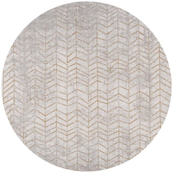 Dywan okrągły Louis de Poortere żakardowy szary ze wzorem 140 cm