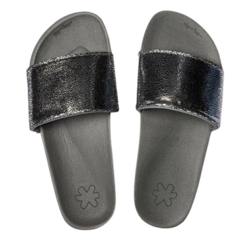 Klapki damskie Flip Flop Pool Metallic metaliczne srebrne lekkie