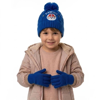 Komplet czapka rękawiczki Disney Paw Patrol zimowy niebieski r. 48