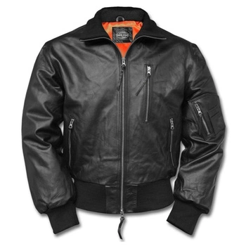 Kurtka męska Mil-Tec Aviator skórzana czarna pilotka