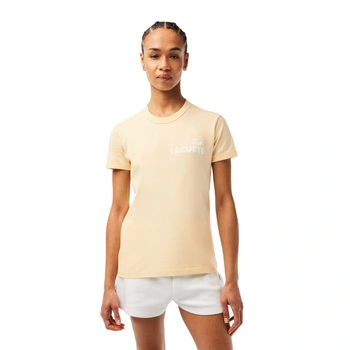 Koszulka damska Lacoste bawełniana żółta t-shirt r. XS