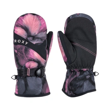 Rękawice dziecięce Roxy Jetty Girl narciarskie czarne w kwiaty