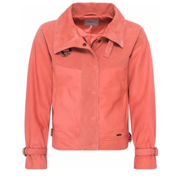 Kurtka damska Pepe Jeans Paulette skórzana różowa