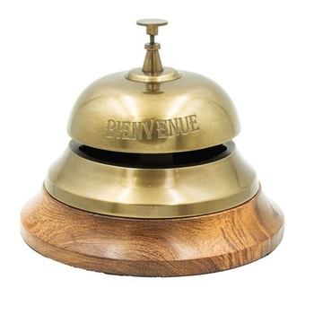 Dzwonek recepcyjny Bienvenue Antic Line złoty barowy vintage