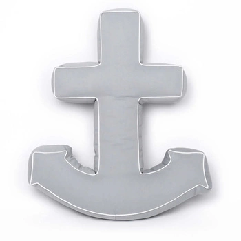 Poduszka dekoracyjna Betty's Home Kotwica bawełniana ozdobna szara 51x43 cm