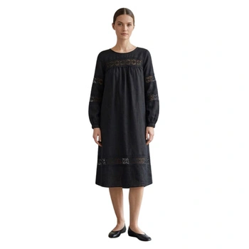 Sukienka damska Sinequanone Brooke czarna trapezowa z koronką