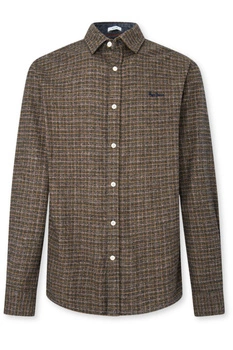 Koszula męska Pepe Jeans Fander brązowa w kratę flanelowa