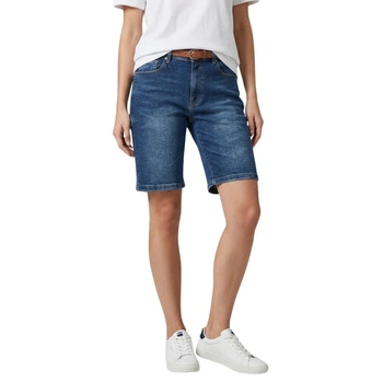 Spodenki damskie Zara jeansowe bawełna przed kolano