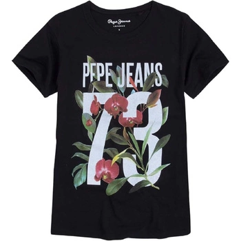 Koszulka damska Pepe Jeans Kelly czarna z nadrukiem