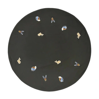 Dywan okrągły Broste Copenhagen bawełniany zielony 120 cm