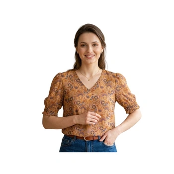 Bluzka damska Vila Vifalis V-Neck Top wzorzysta r. L