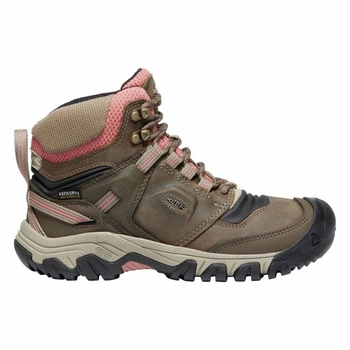 Buty trekkingowe damskie Keen Ridge Flex Mid WP wodoodporne brązowe