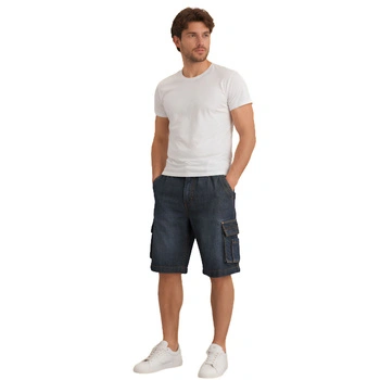Spodenki męskie French Denim cargo jeansowe granatowe r. XXL