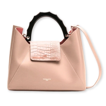 Torebka damska Victor & Hugo ANA pudrowy róż skórzana