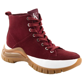 Buty damskie Calvin Klein Jeans Timotha sneakersy skórzane bordowy