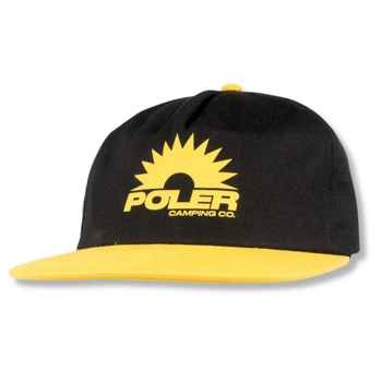 Czapka z daszkiem męska Poler Horizon czarno-żółta bawełniana