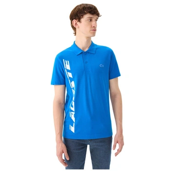 Koszulka męska Lacoste Polo boczny nadruk niebieska r. S