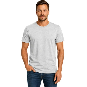 Koszulka męska Fruit of the Loom Valueweight T klasyczna szara melanż t-shirt r. L