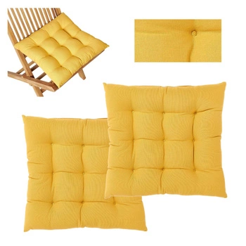 Poduszka komplet Westwing Ava ogrodowa na krzesła żółta 2 szt.