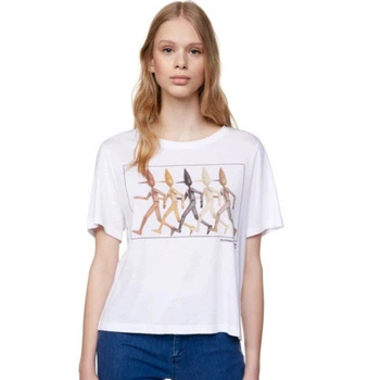 Koszulka damska United Colors of Benetton Teddy Pop biała z nadrukiem r. XS