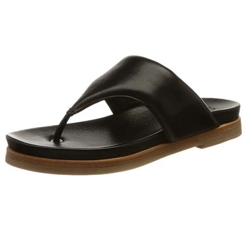 Klapki damskie Shabbies skórzane czarne japonki