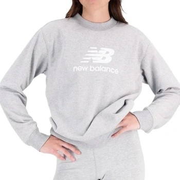 Bluza damska New Balance Essentials Stacked Logo dresowa sportowa szara r. S