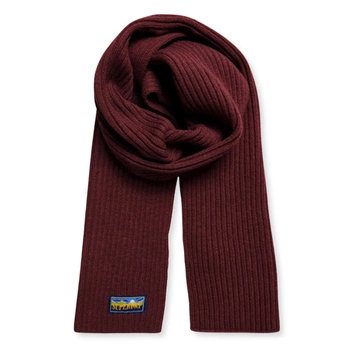 Szalik damski Superdry Vintage Radear 2.0 zimowy bordowy wełniany