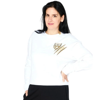 Bluza damska Plein Sport C-Neck bawełniana biała