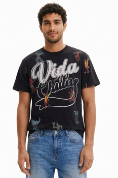 Koszulka męska Desigual Crestencio czarna z nadrukiem