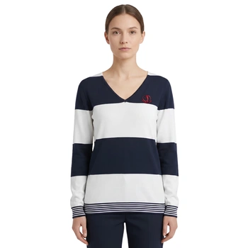 Sweter damski Sir Raymond Tailor w pasy biały granatowy r. S