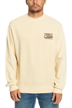 Bluza męska Quiksilver Neon Slab Crew ecru z nadrukiem