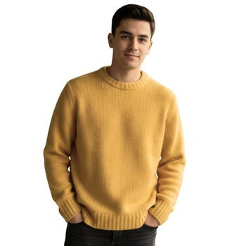 Sweter męski Zara wełniany żółty